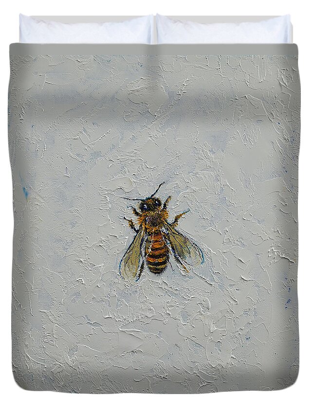 Bee Duvet Cover featuring the painting Bee by Michael Creese