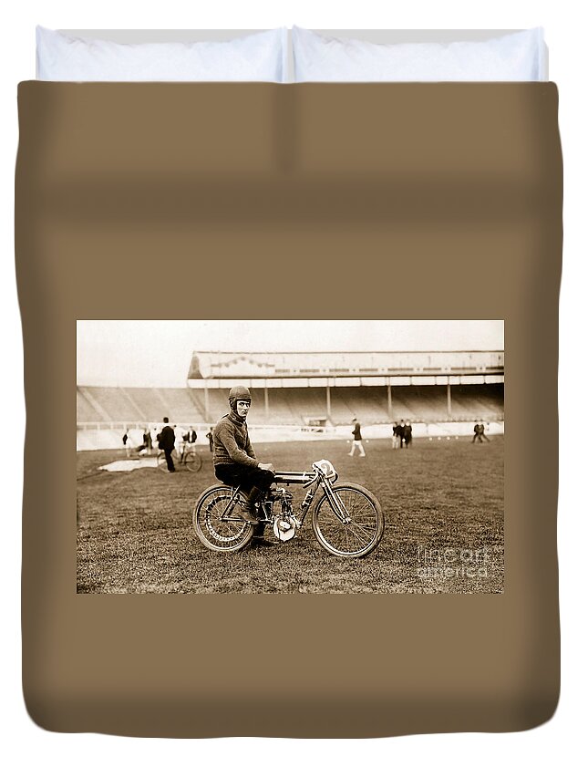 Motorcycle Duvet Cover featuring the photograph Before the Ride by Jon Neidert