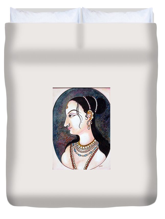 Bejeweled Duvet Cover featuring the painting Bejewelled by Harsh Malik
