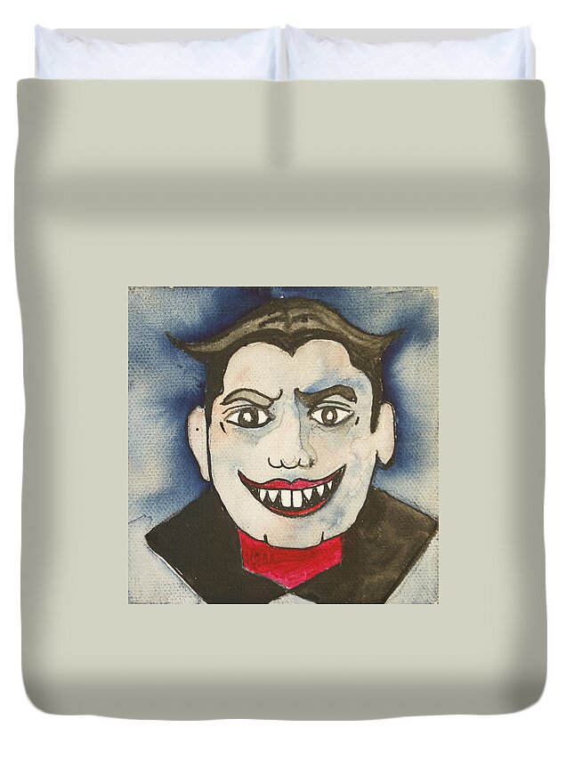 Vampires Duvet Cover featuring the painting Bela Lugosi as Tillie by Patricia Arroyo