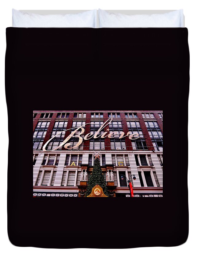 Christmas Duvet Cover featuring the photograph Believe by Benjamin Yeager