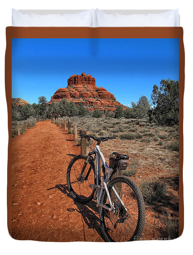 Bike Duvet Cover featuring the photograph Bell Rock Trail by Jason Abando