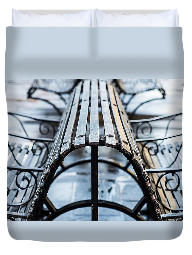 Bench Duvet Cover featuring the photograph Benches by David Downs