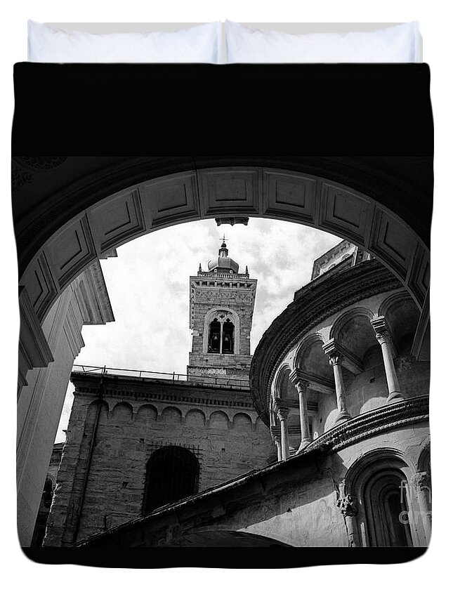 Bergamo Duvet Cover featuring the photograph Bergamo's Basilica by Riccardo Mottola