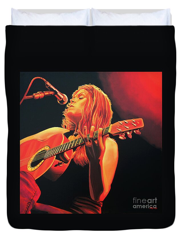 Beth Hart Duvet Cover featuring the painting Beth Hart by Paul Meijering