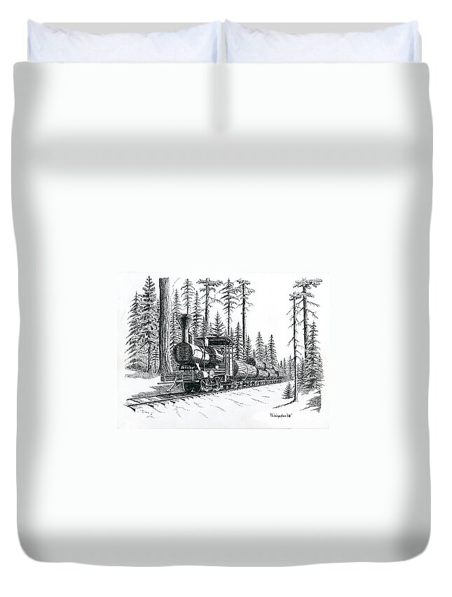 Pen And Ink Duvet Cover featuring the drawing Betsy by Timothy Livingston