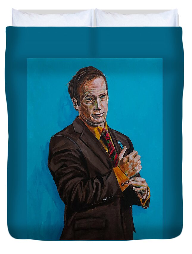 Portrait Duvet Cover featuring the painting Better Call Saul by Joel Tesch