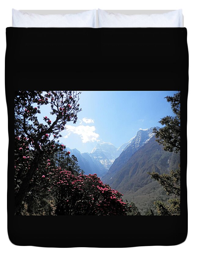 Rhododendrons Duvet Cover featuring the photograph Beyond the Rhododendrons 2 by Pema Hou