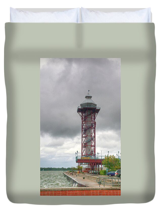 Lighthouse Duvet Cover featuring the photograph Bi-Centennial Tower 12044 by Guy Whiteley