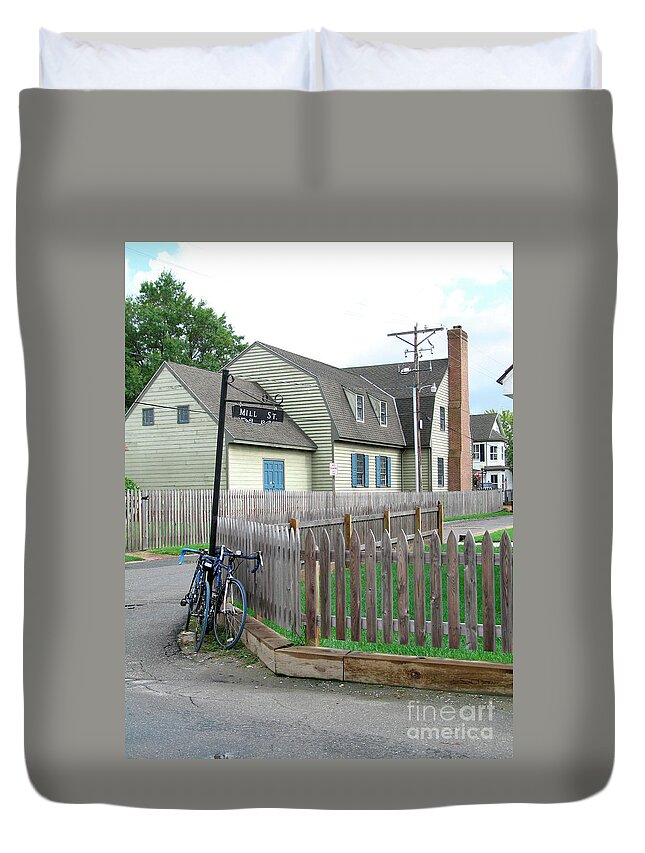 Bicycle Duvet Cover featuring the photograph Bicycles on Side Street at Saint Michaels in Maryland by William Kuta