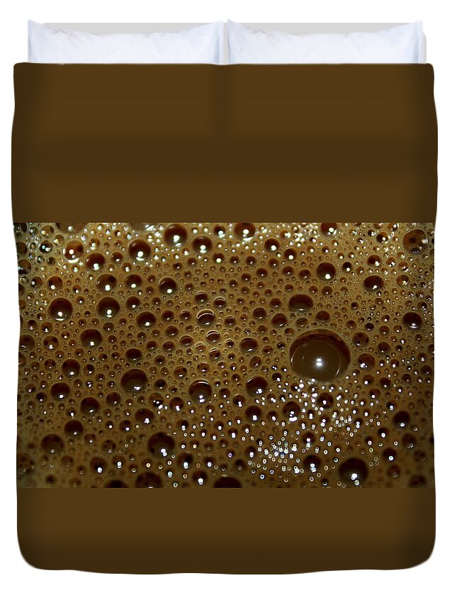 Coffee Duvet Cover featuring the photograph Big Bubble - Coffee by Ramabhadran Thirupattur