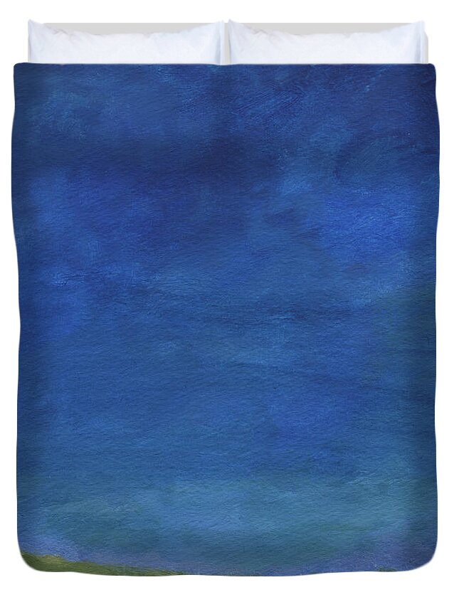Sky Duvet Cover featuring the painting Big Sky by Linda Woods