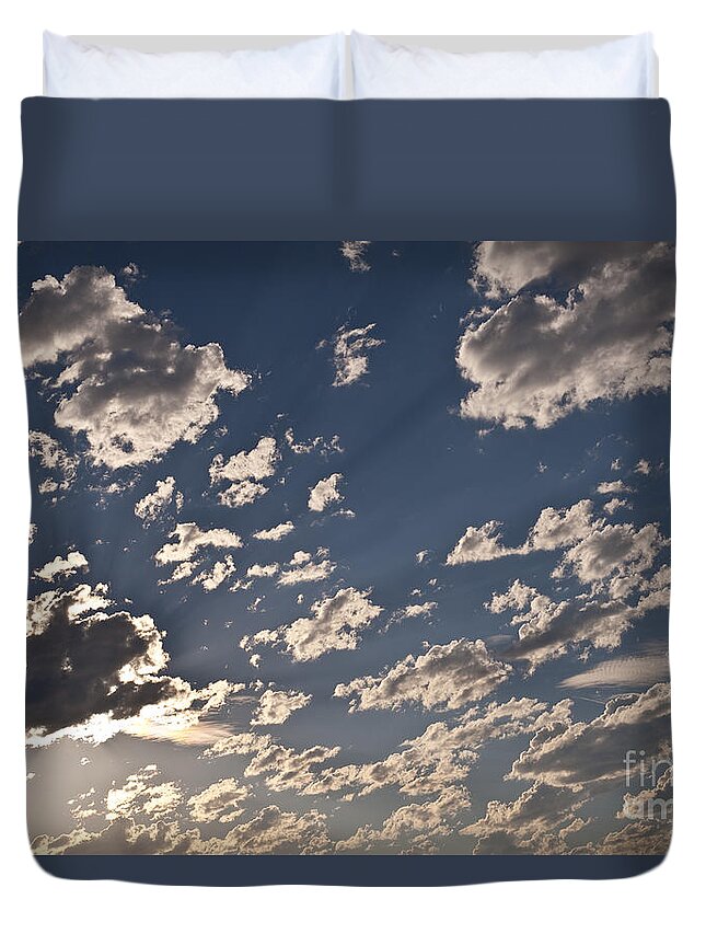 Atmosphere Duvet Cover featuring the photograph Billowing Altocumulus Clouds by Jim Corwin
