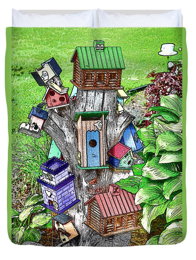 Bird House Duvet Cover featuring the photograph Bird House II by Melvin Busch