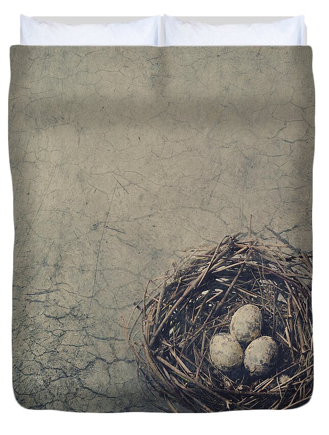 Bird Duvet Cover featuring the digital art Bird Nest by Jelena Jovanovic