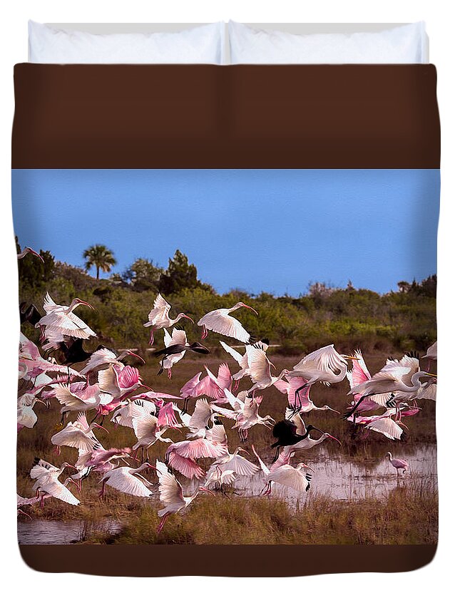 Birds Duvet Cover featuring the photograph Birds Call To Flight by John M Bailey