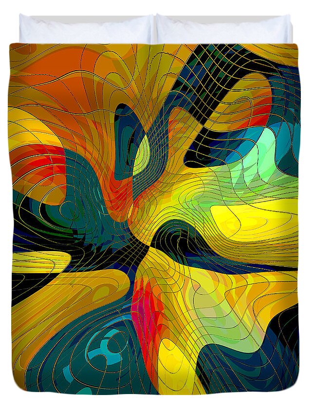 Abstract Duvet Cover featuring the digital art Birth of a Butterfly by Klara Acel