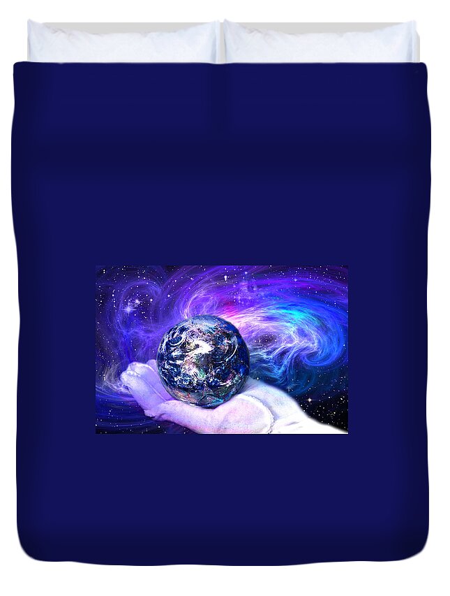 Earth Duvet Cover featuring the digital art Birth of a Planet by Lisa Yount