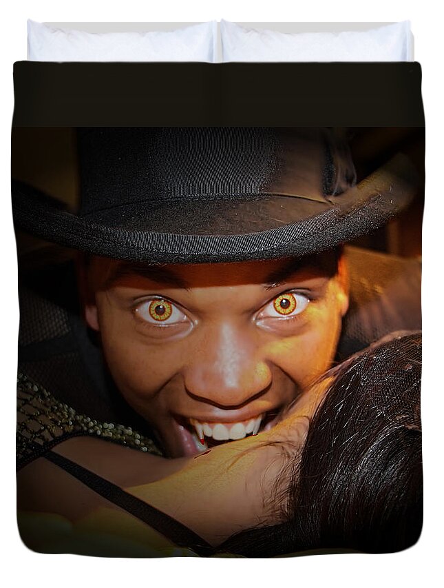 Vampire Duvet Cover featuring the photograph Bite Of The Vampire by Jon Volden