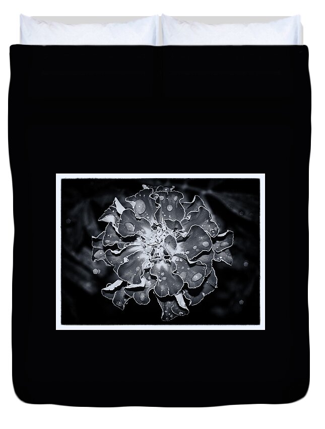 Black And White Flower Duvet Cover For Sale By Hristo Lelcev