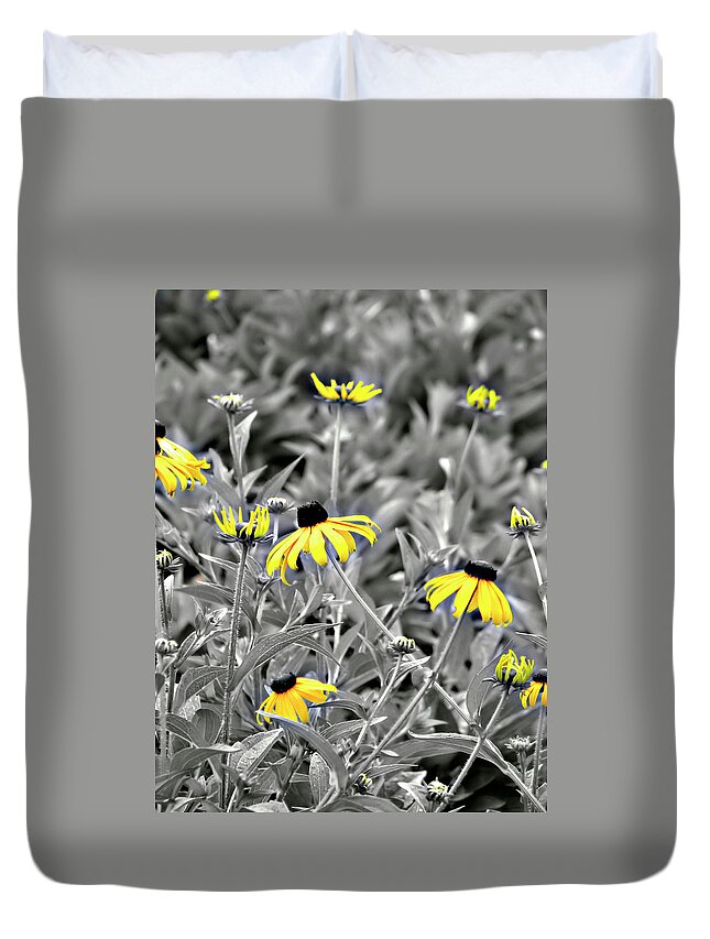 Blackeyed Susan Duvet Cover featuring the photograph Black-Eyed Susan Field by Carolyn Marshall