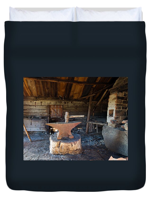 Blacksmiths Tools Duvet Cover featuring the photograph Blacksmiths tools by Torbjorn Swenelius