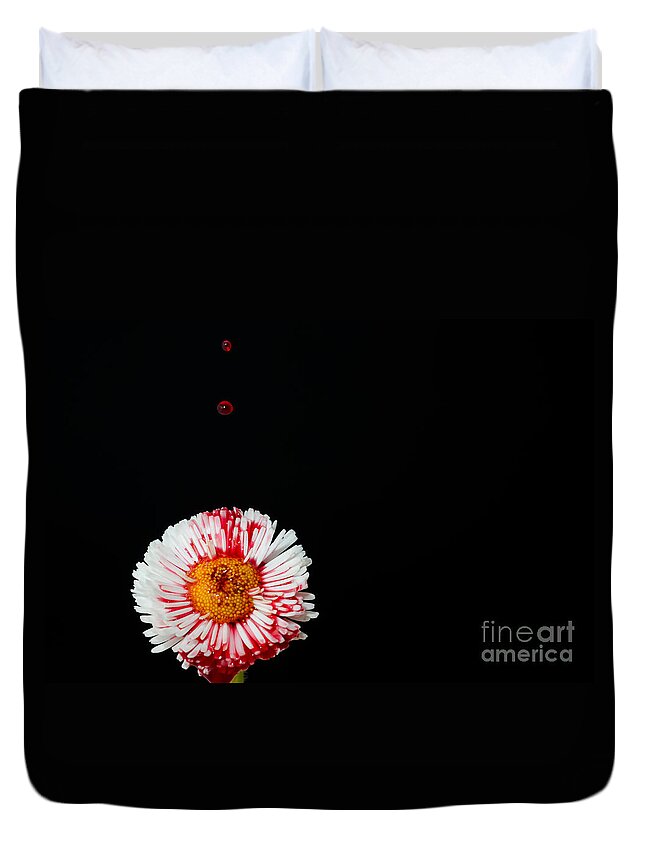 Flower Duvet Cover featuring the photograph Bleeding flower by Mats Silvan
