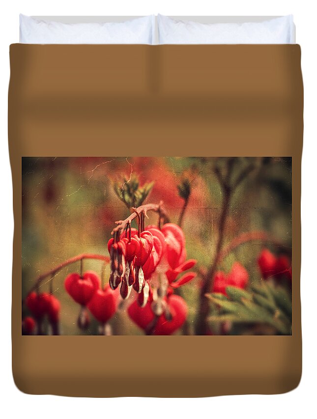 Love Duvet Cover featuring the photograph Bleeding Hearts by Spikey Mouse Photography