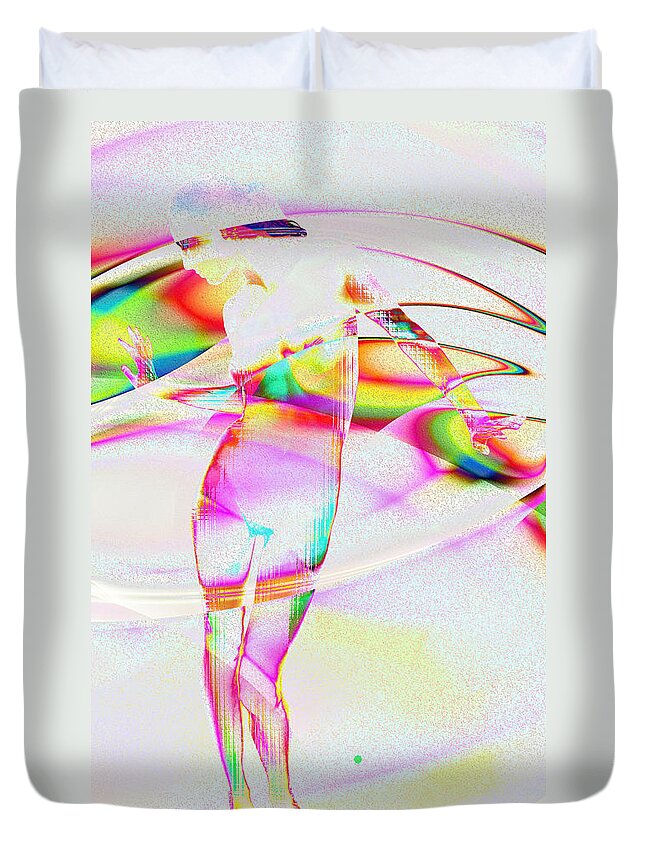 Blinded By The Light Duvet Cover featuring the digital art Blinded by the Light by Kiki Art