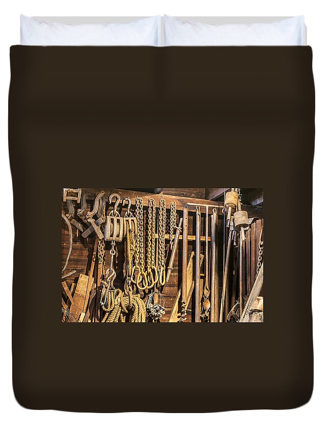 Kregel Windmill Co Duvet Cover featuring the photograph Block And Tackle by Ed Peterson
