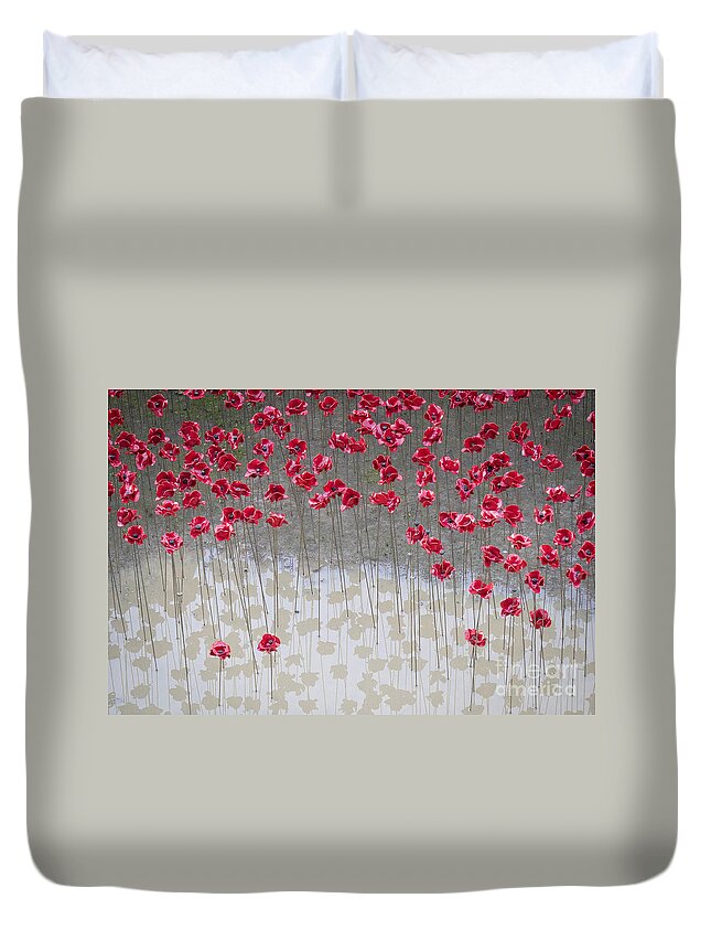 England Duvet Cover featuring the photograph Blood Swept Lands and Seas of Red by Milena Boeva