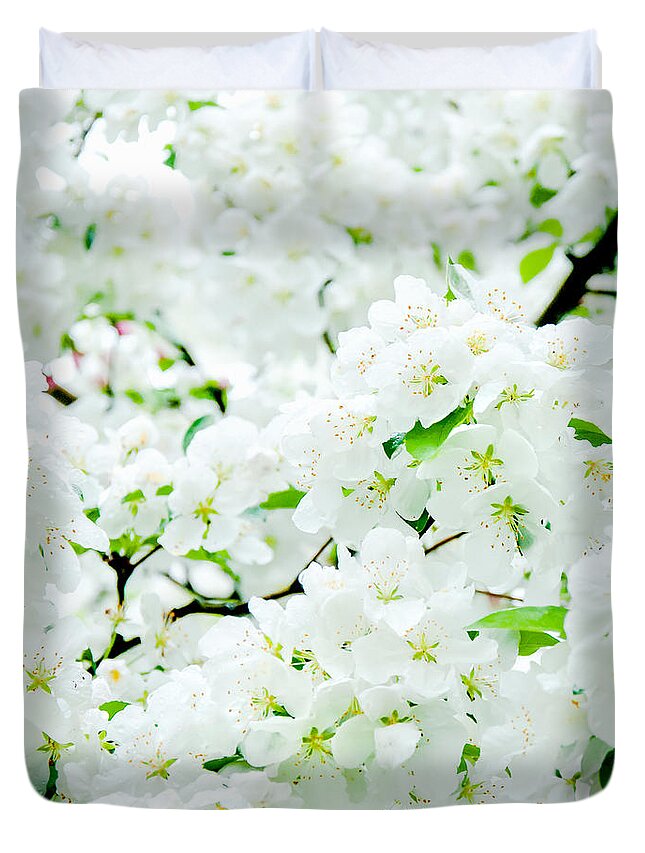 Blossoms Duvet Cover featuring the photograph Blossoms Squared by Greg Fortier
