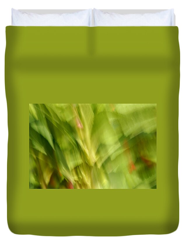 Blurred Motion Duvet Cover featuring the photograph Blowing in the Breeze by Paul W Faust - Impressions of Light