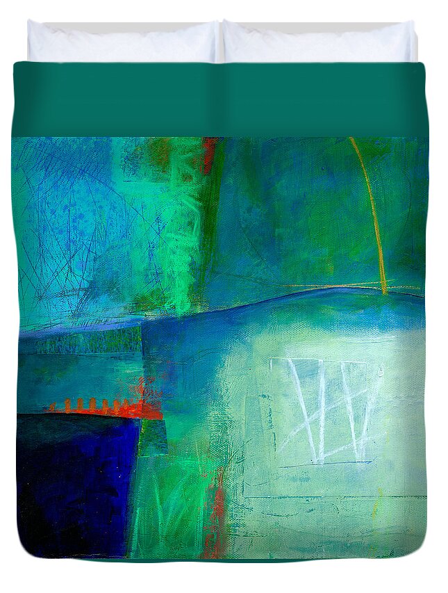 Blue Duvet Cover featuring the painting Blue #1 by Jane Davies