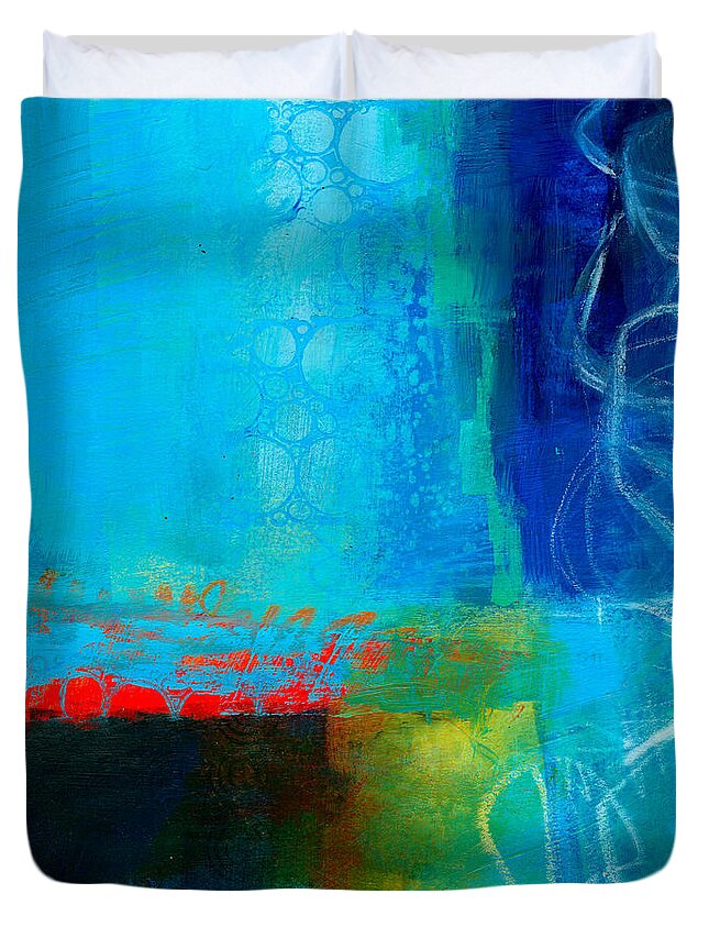 Blue Duvet Cover featuring the painting Blue #2 by Jane Davies