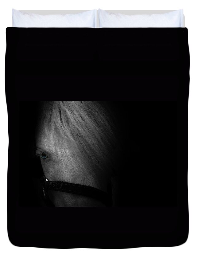 Horse Duvet Cover featuring the photograph Blue Eyes by Shane Holsclaw