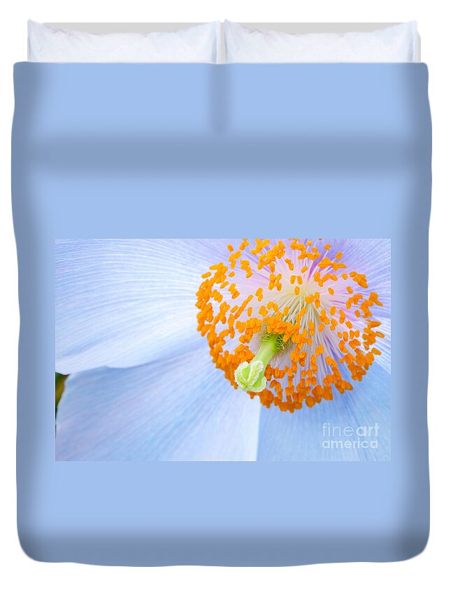 Beautiful Duvet Cover featuring the photograph Blue-poppy by Oscar Gutierrez