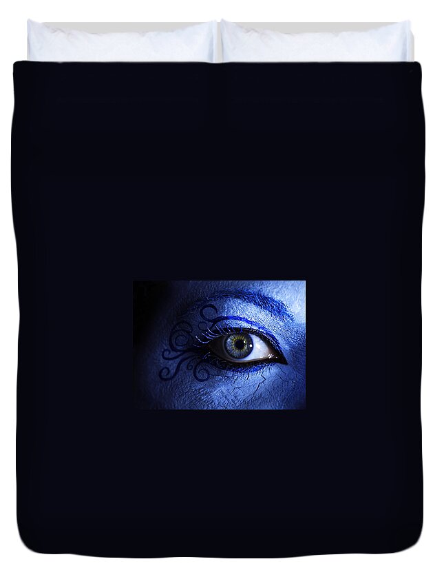 Eye Duvet Cover featuring the photograph Blue by Sandra Parlow