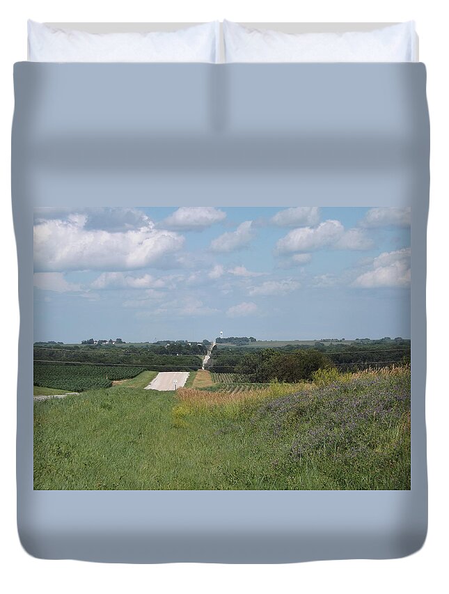 Blue Skies Duvet Cover featuring the photograph Blue Skies by Caryl J Bohn