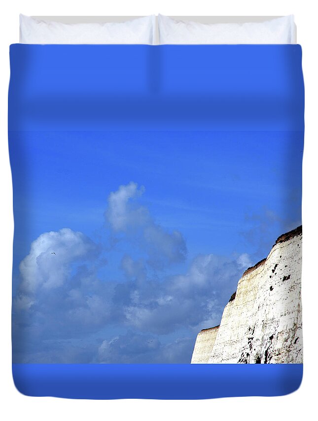 Outdoors Duvet Cover featuring the photograph Blue Sky With Chalk Cliff by Lyn Holly Coorg