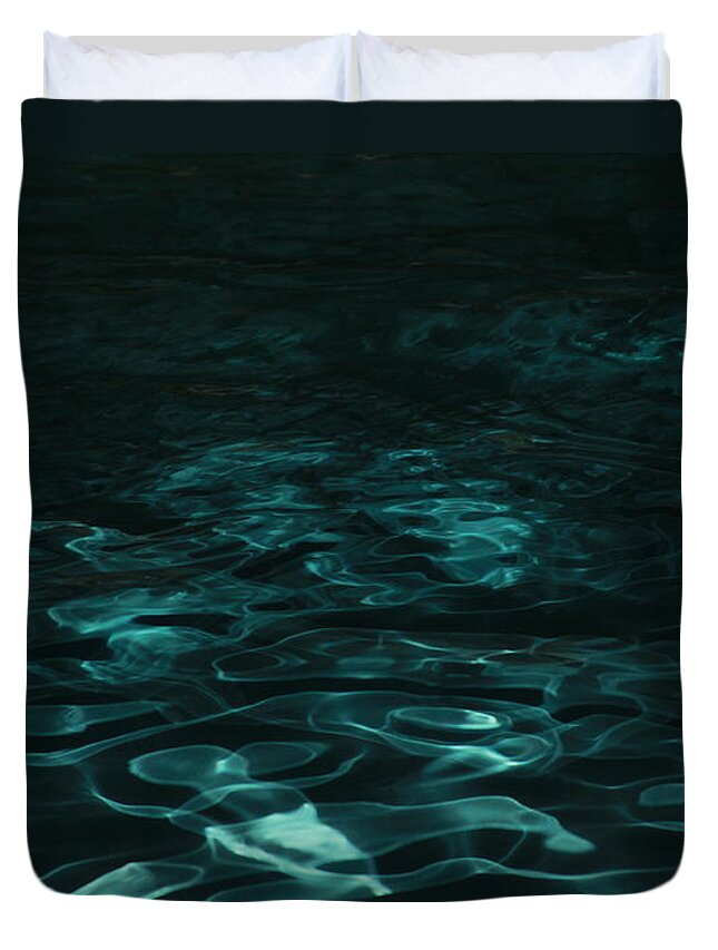 Water Duvet Cover featuring the photograph Blue Swirl One by Chris Thomas