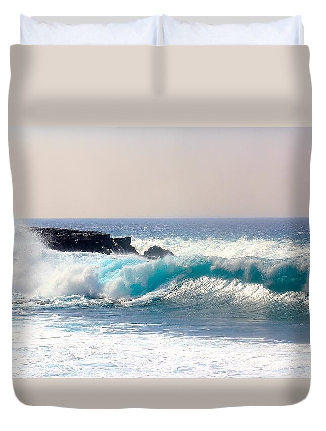 Blue Tides Duvet Cover featuring the photograph Blue Tides by Kimberly Reeves