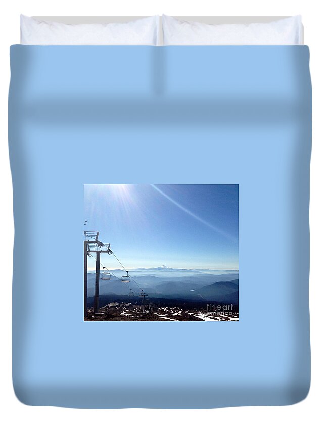 Mountain View Duvet Cover featuring the photograph Blue Yonder by Susan Garren