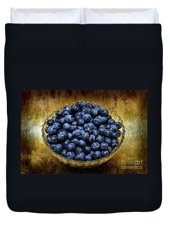 Blueberries Duvet Cover featuring the photograph Blueberry Elegance by Andee Design