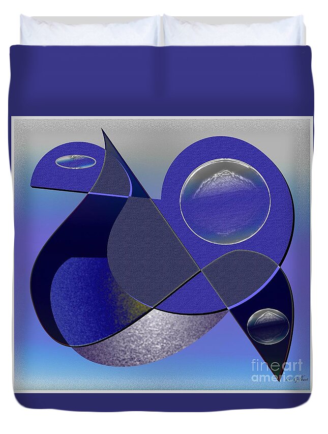 Digital Duvet Cover featuring the digital art Bluebird by Iris Gelbart