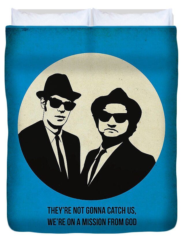 Duvet Cover featuring the painting Blues Brothers Poster by Naxart Studio