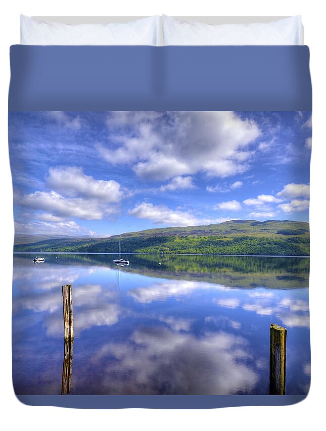 Europe Duvet Cover featuring the photograph Boats on Loch Tay by Matt Swinden