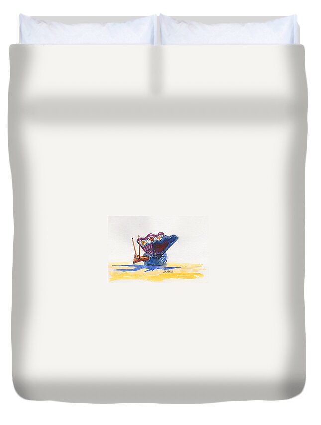 Bobble Snail Duvet Cover featuring the painting Bobbly Beauty by Julie Maas
