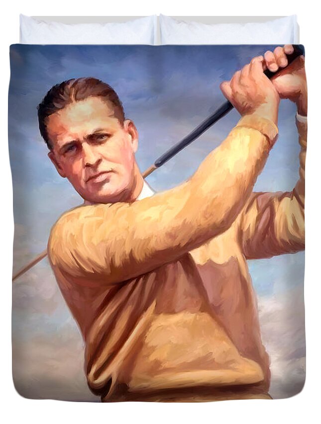 Bobby-jones Duvet Cover featuring the painting bobby Jones by Tim Gilliland