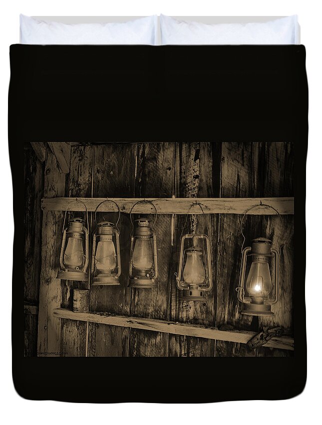 Bodie Duvet Cover featuring the photograph Bodie California Lamp Light by LeeAnn McLaneGoetz McLaneGoetzStudioLLCcom